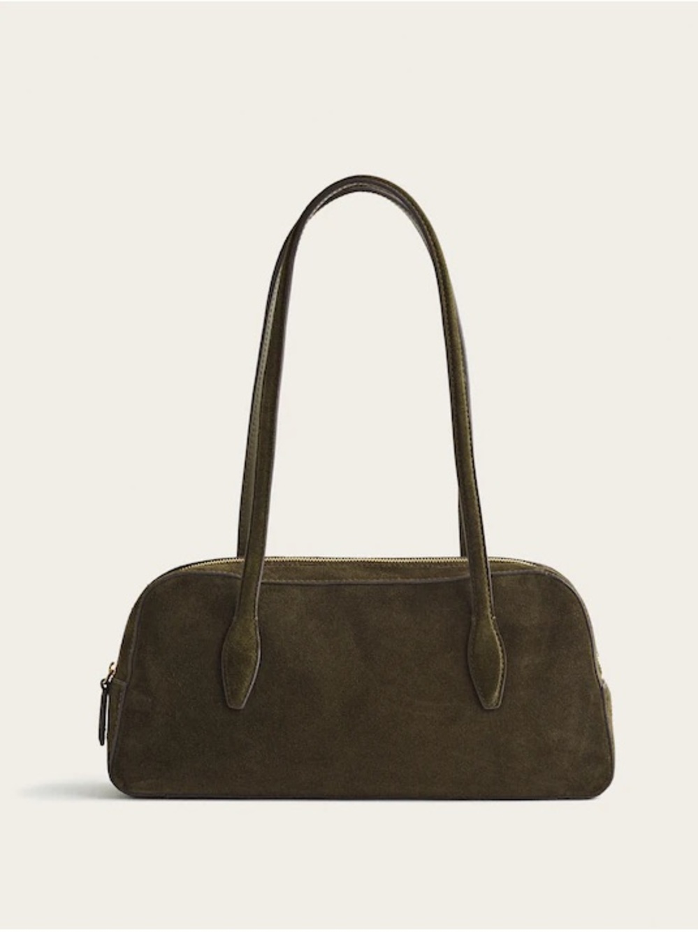 MADEWELL The Lexington Zip Shoulder Bag Olive Suede $158 NWT